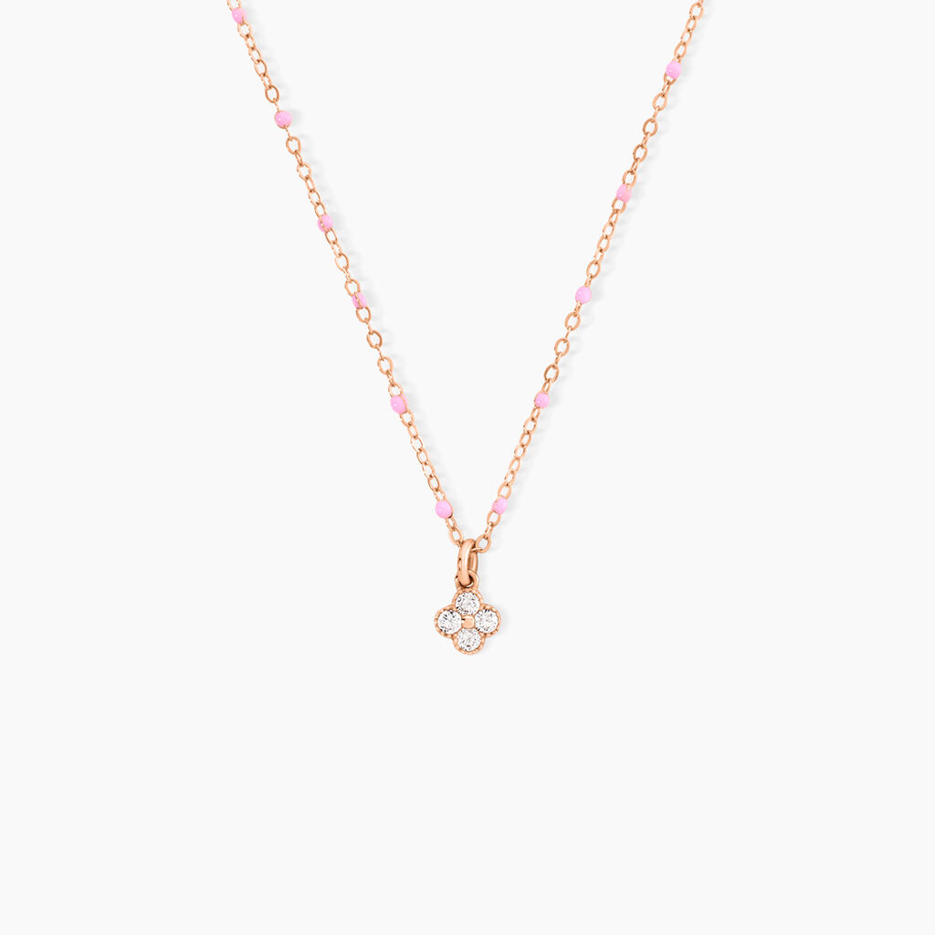 Collier Polka Argent Rose Oxyde De Zirconium - Colliers fantaisie Femme | Histoire d&rsquo;Or