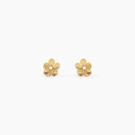 Boucles D'Oreilles Puces Sakura Love Argent Dor&eacute; A L'Or 750/1000 Oxyde De Zirconium - Boucles d'oreilles fantaisie Femme | Histoire d&rsquo;Or