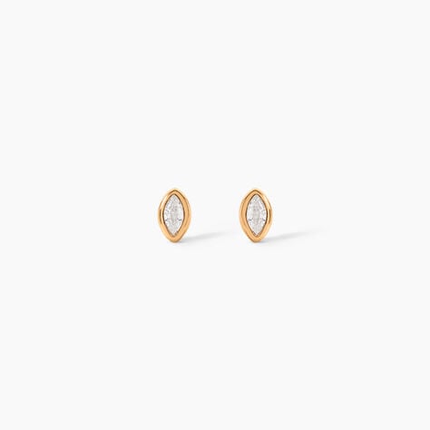 Boucles D'Oreilles Puces Steffie Plaqu&eacute; Or Jaune Oxyde De Zirconium - Boucles d'oreilles fantaisie Femme | Histoire d&rsquo;Or