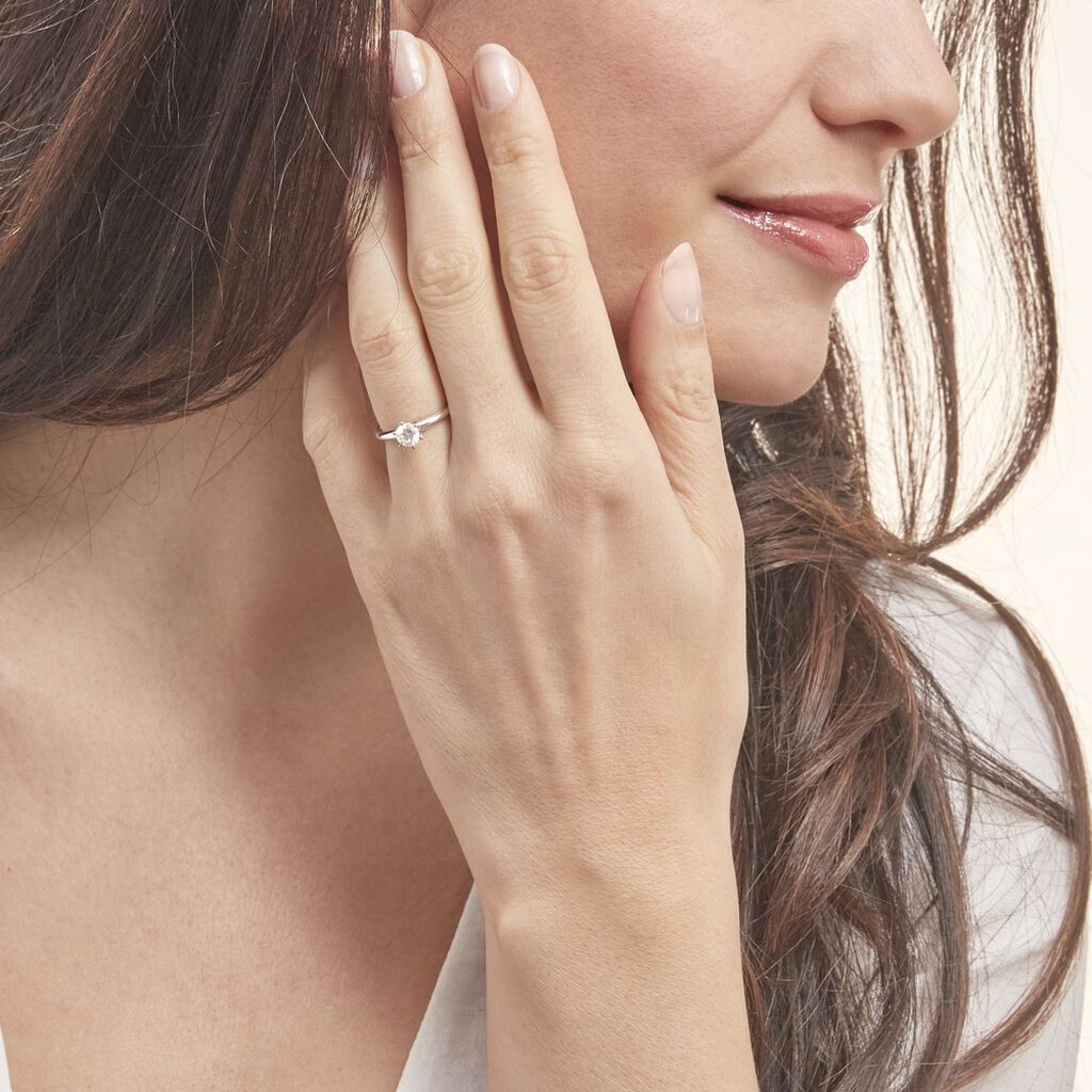 Bague Solitaire Samantha Or Blanc Diamant - Bagues solitaires Femme | Histoire d’Or