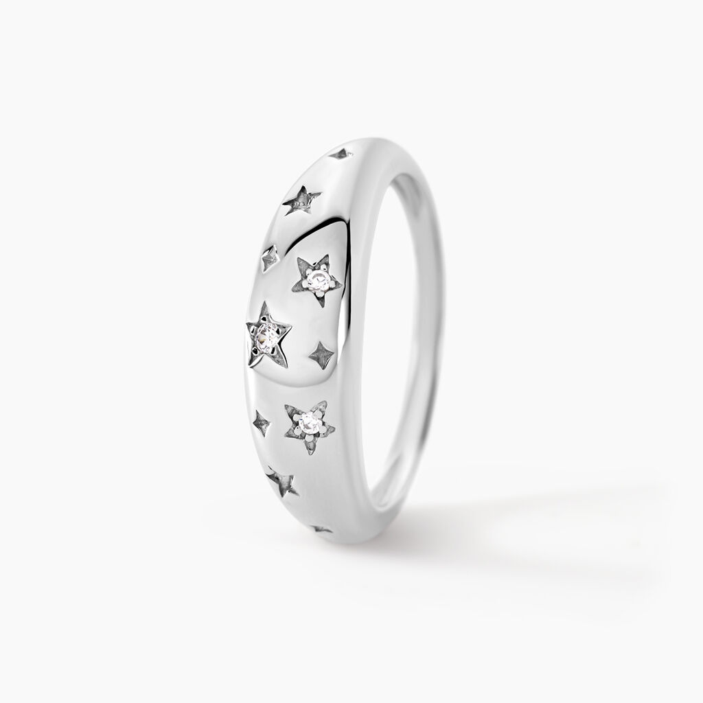 Bague Astre Precieux Argent Blanc Oxyde De Zirconium - Bagues avec pierre Femme | Histoire d’Or
