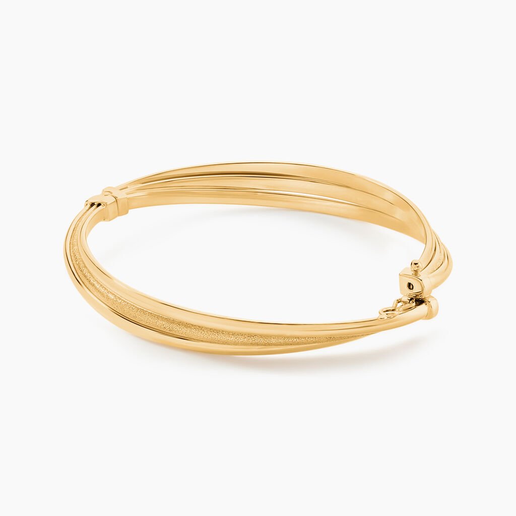 Bracelet Jonc Claudie 3 Fils Entrelaces Or Jaune - Bracelets joncs Femme | Histoire d&rsquo;Or
