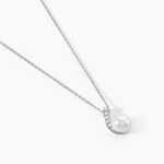Collier Angel Or Blanc Perle De Culture Oxyde - Colliers Femme | Histoire d&rsquo;Or