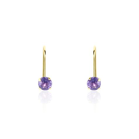 Boucles D'oreilles Pendantes Or Jaune Zoe Améthyste - Boucles d'oreilles pendantes Femme | Histoire d’Or