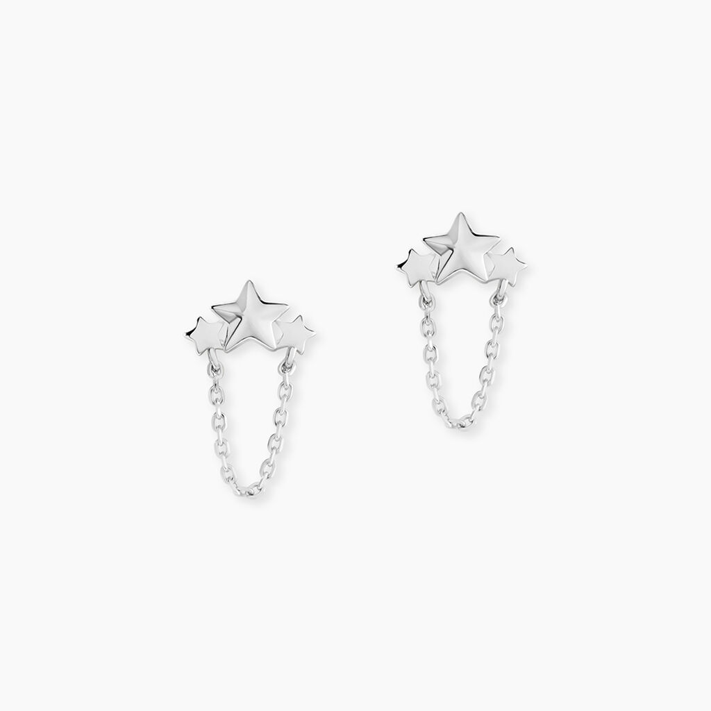 Boucles D'oreilles Pendantes Stilla Argent Blanc - Boucles d'oreilles fantaisie Femme | Histoire d’Or