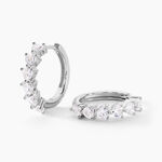 Cr&eacute;oles Roanne Argent Blanc Oxyde De Zirconium - Boucles d'oreilles cr&eacute;oles Femme | Histoire d&rsquo;Or