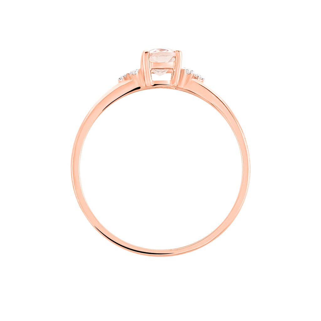 Bague Urbaine Or Rose Morganite Et Oxyde De Zirconium - Bagues solitaires Femme | Histoire d’Or