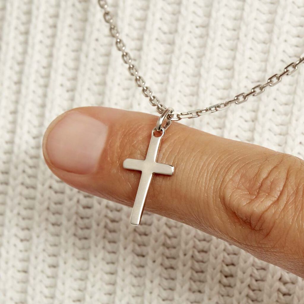 Pendentif Tifene Argent Blanc - Pendentifs Croix Famille | Histoire d’Or