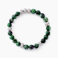 Bracelet Adonis Acier Blanc Unakite