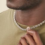 Collier Carrus Maille Grain De Cafe Argent Blanc - Chaines Homme | Histoire d&rsquo;Or