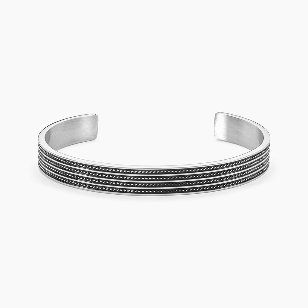Bracelet Jonc Ouvert Acier Bicolore Anderson - Bracelets joncs Homme | Histoire d&rsquo;Or