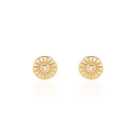 Boucles D'oreilles Puces Artea Plaqué Or Jaune Oxyde De Zirconium - Boucles d'oreilles fantaisie Femme | Histoire d’Or