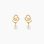 Boucles D'Oreilles Pendantes Loving Pearl Or Jaune Perles - Boucles d'oreilles pendantes Femme | Histoire d&rsquo;Or