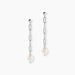 Boucles D'Oreilles Pendantes Silviane Argent Blanc Perle De Culture - Boucles d'oreilles fantaisie Femme | Histoire d&rsquo;Or