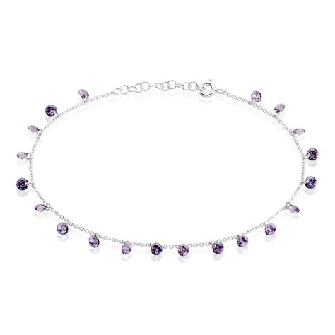 Cha&icirc;ne De Cheville Carolaine Argent Blanc Oxyde De Zirconium - Cha&icirc;nes de cheville Femme | Histoire d&rsquo;Or