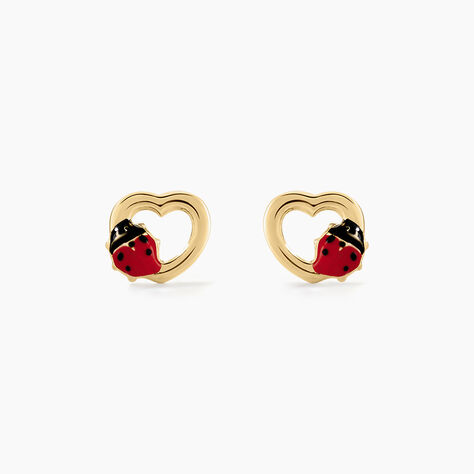 Boucles D'oreilles Puces Or Jaune Syringa Smalto - Clous d'oreilles Enfant | Histoire d’Or