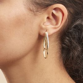 Créoles Merilyn Or Bicolore - Boucles d'oreilles créoles Femme | Histoire d’Or