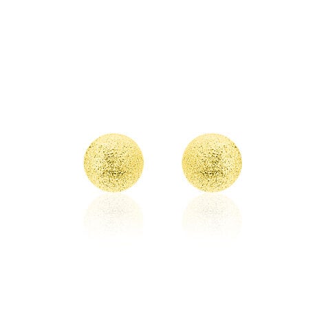 Boucles D'oreilles Puces Fidelia Boule Sablee Or Jaune - Clous d'oreilles Femme | Histoire d’Or
