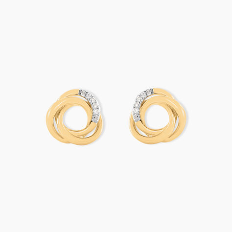 Boucles D'oreilles Puces Syrena Or Jaune Diamant - Boucles d'oreilles pendantes Femme | Histoire d’Or