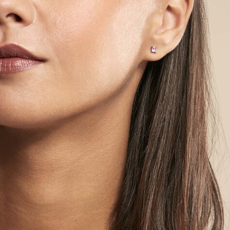 Boucles D'oreilles Puces Rio Santa Teresa Argent Rose Oxyde - Boucles d'oreilles fantaisie Femme | Histoire d’Or