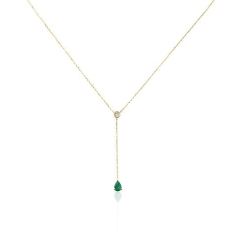 Collier Gracilia Or Jaune Emeraude Diamant - Colliers Femme | Histoire d’Or