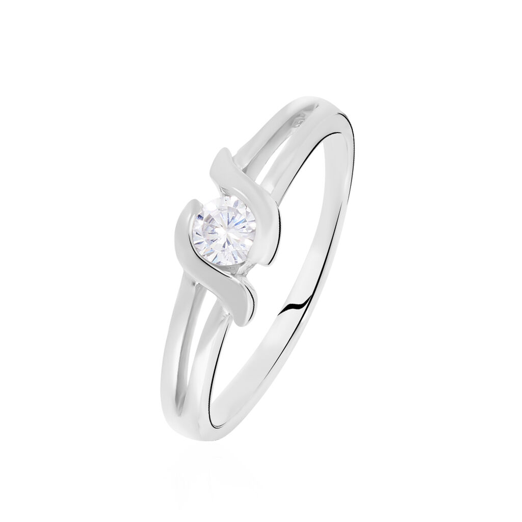 Bague Lyse Argent Blanc Oxyde De Zirconium - Bagues solitaires Femme | Histoire d&rsquo;Or