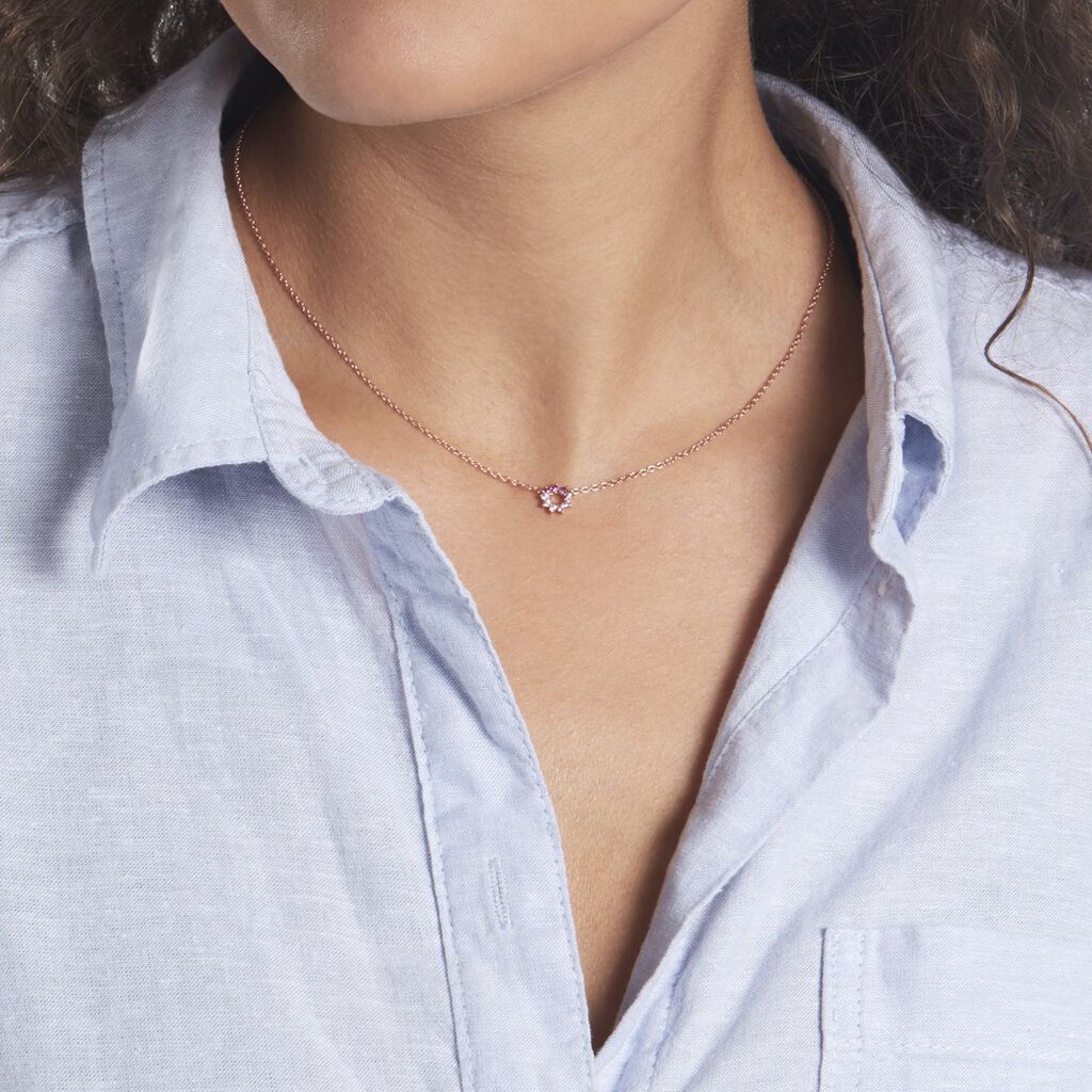 Collier Pavel Argent Rose Oxyde De Zirconium - Colliers fantaisie Femme | Histoire d’Or
