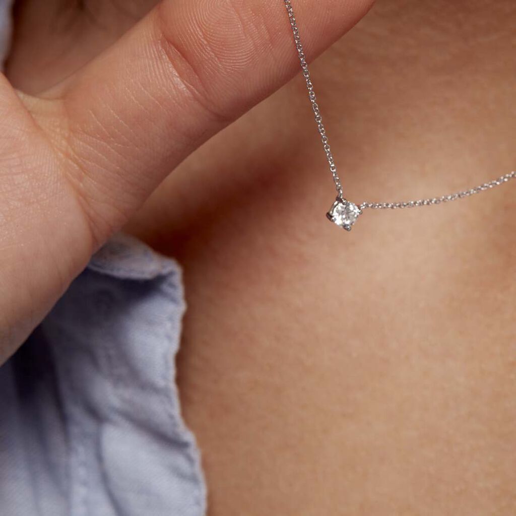 Collier Aphrodite Or Blanc Diamant - Colliers Femme | Histoire d’Or