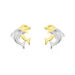 Boucles D'oreilles Puces Fulvie Double Dauphins Or Bicolore