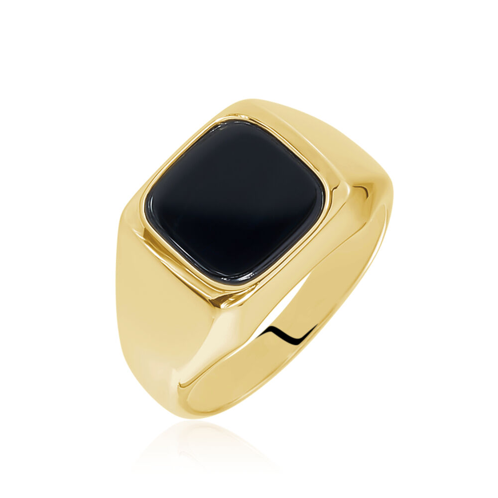 Chevaliere homme or pierre noire clearance