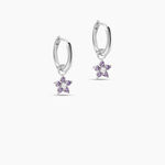 Cr&eacute;oles Purple Bloom Argent Blanc Oxyde De Zirconium - Boucles d'oreilles cr&eacute;oles Femme | Histoire d&rsquo;Or