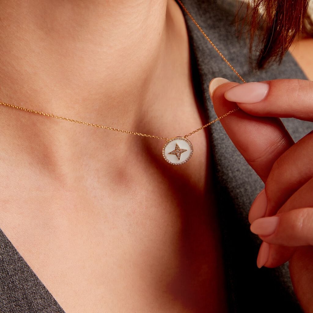 Collier Sweet Rosace Or Jaune Oxyde De Zirconium - Colliers Femme | Histoire d’Or