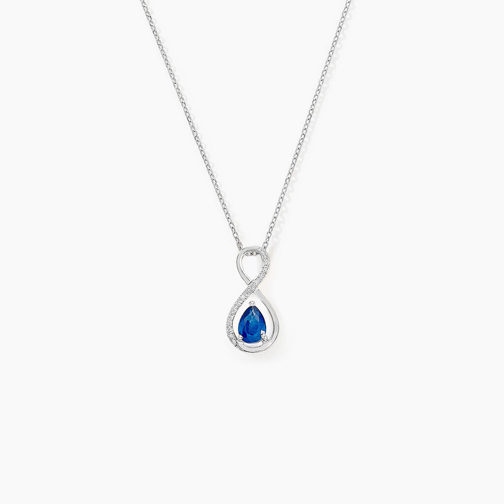 Collier Odessa Or Blanc Saphir Diamant - Colliers Femme | Histoire d’Or