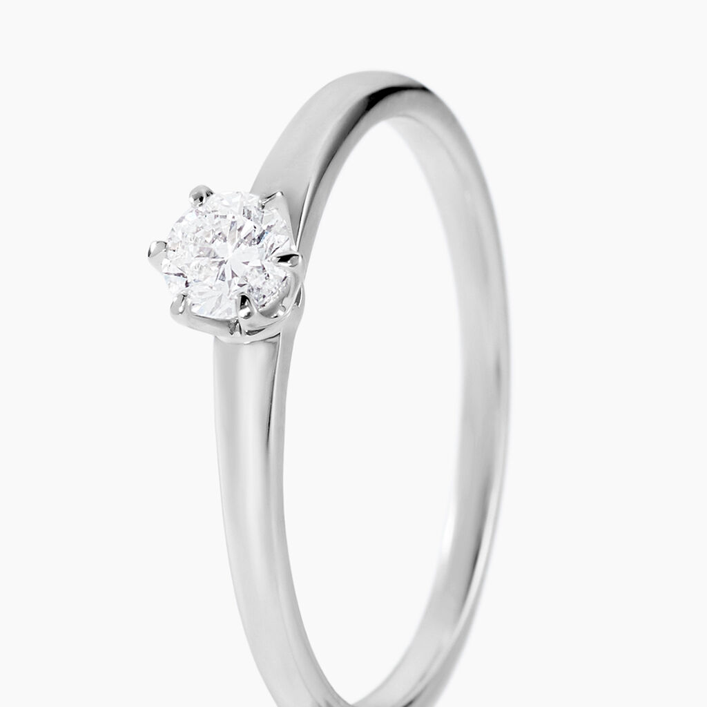 Bague Solitaire Natalia Or Blanc Diamant - Bagues solitaires Femme | Histoire d&rsquo;Or