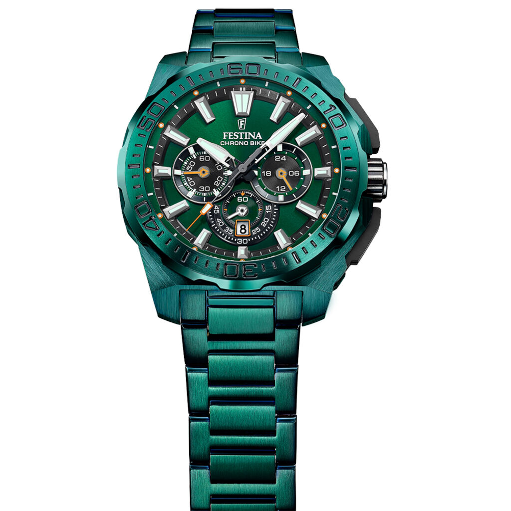 Montre Festina Chrono Bike Edition Speciale Vert - F&ecirc;te des p&egrave;res Homme | Histoire d&rsquo;Or