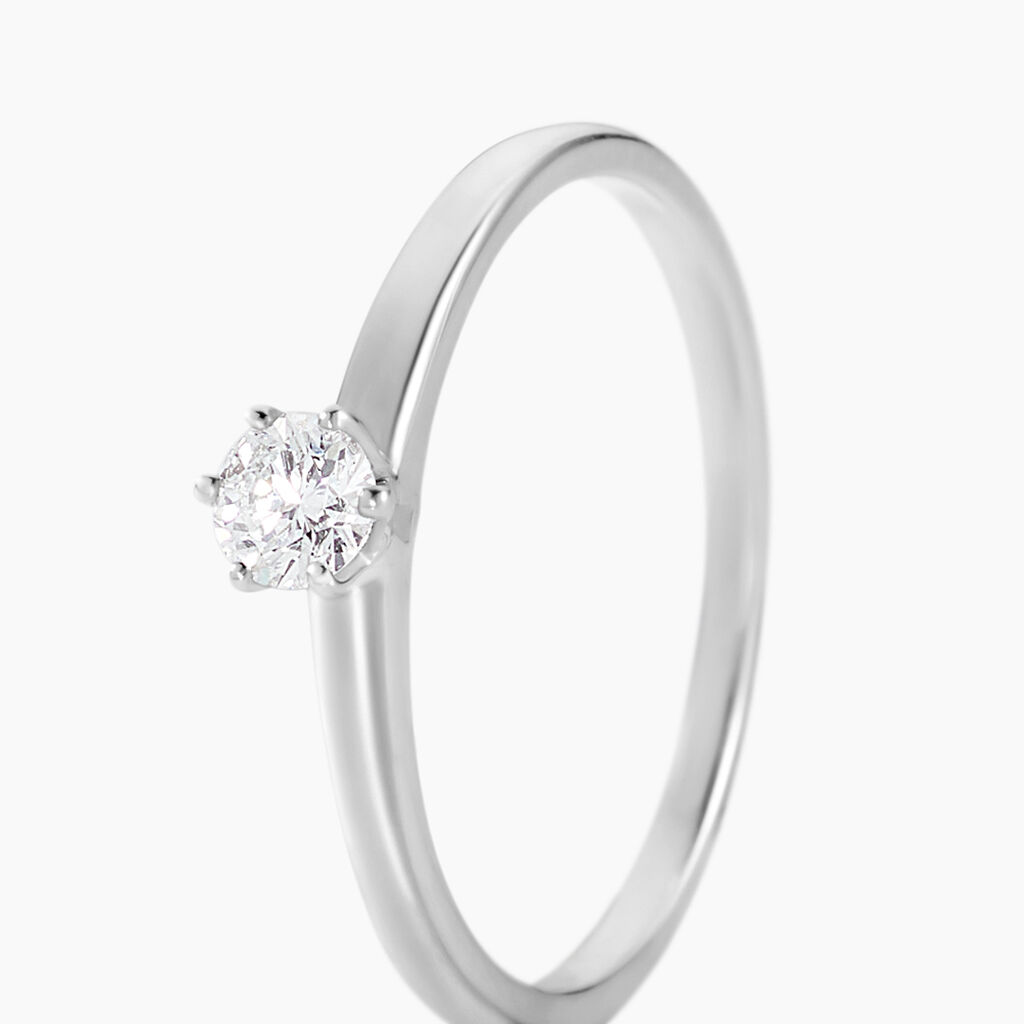 Bague Solitaire Natalia Or Blanc Diamant - Bagues solitaires Femme | Histoire d&rsquo;Or