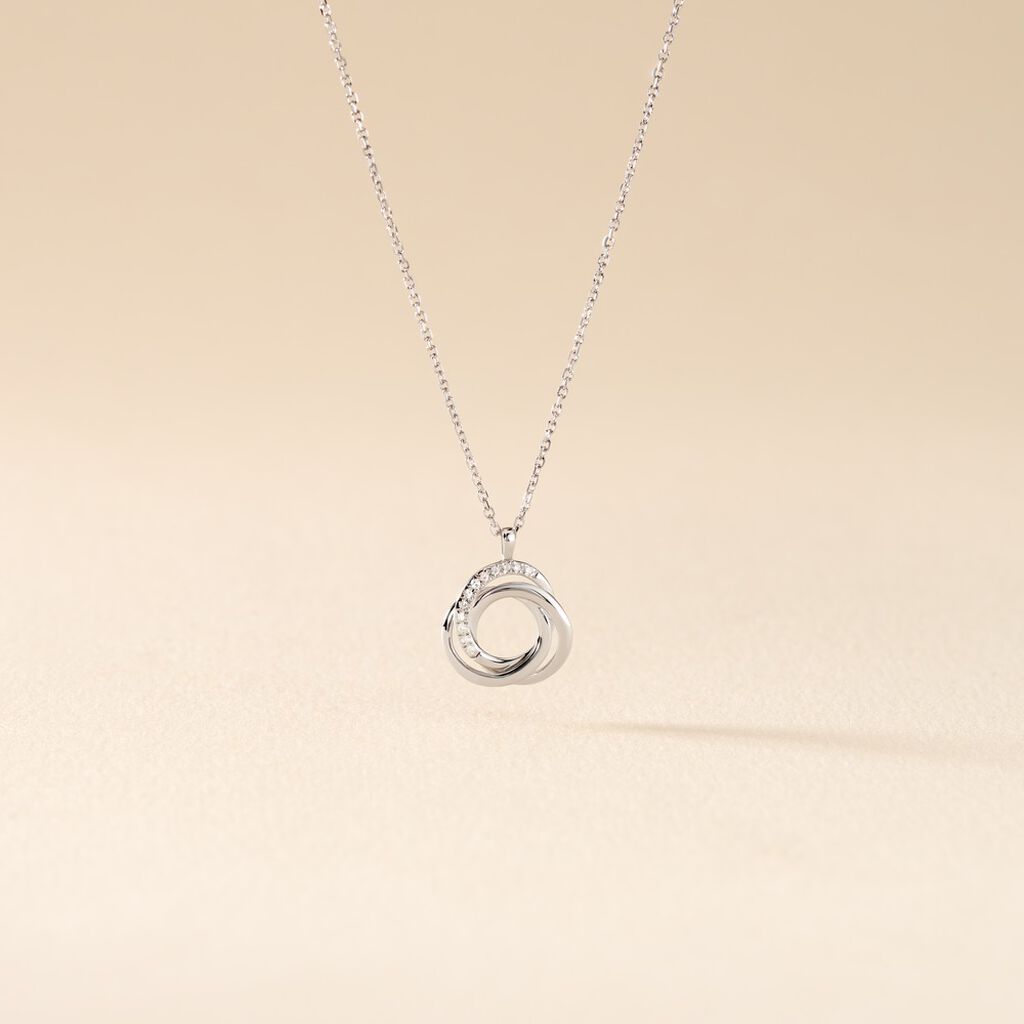 Collier Syrena Or Blanc Diamant - Colliers Femme | Histoire d&rsquo;Or