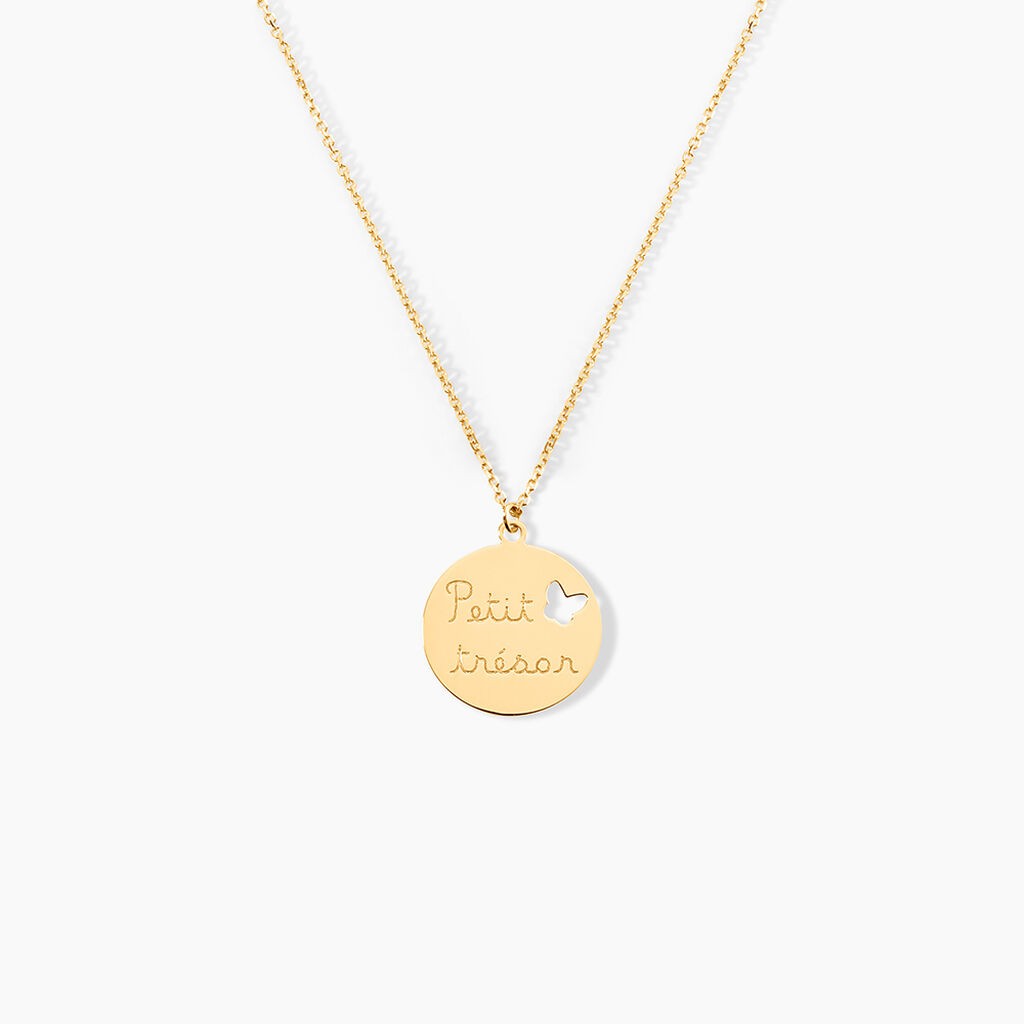 Collier Benedicte Message Or Jaune - Colliers Enfant | Histoire d&rsquo;Or