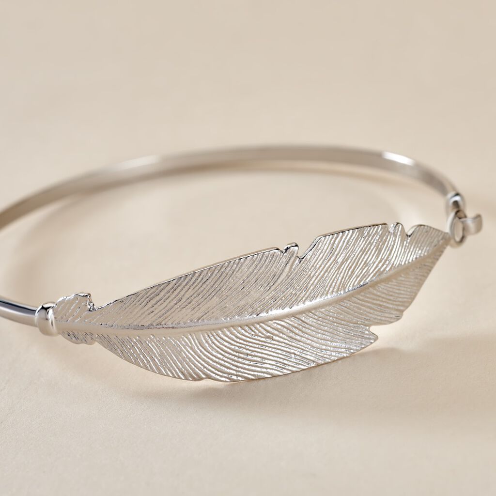 Bracelet Jonc Euriell Argent Blanc - Bracelets joncs Femme | Histoire d&rsquo;Or