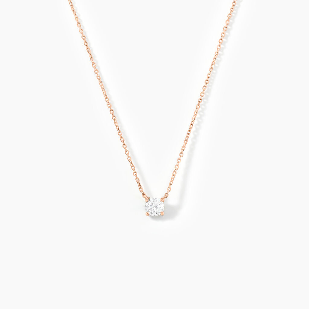 Collier Ponama Or Rose Oxyde De Zirconium