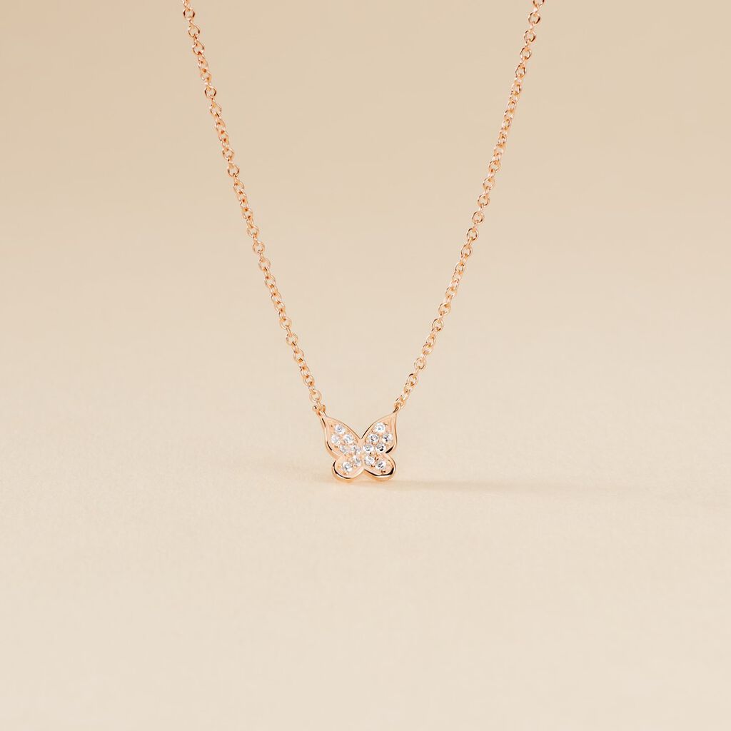Collier Argent Rose Anne-lise Oxyde De Zirconium - Colliers fantaisie Femme | Histoire d&rsquo;Or