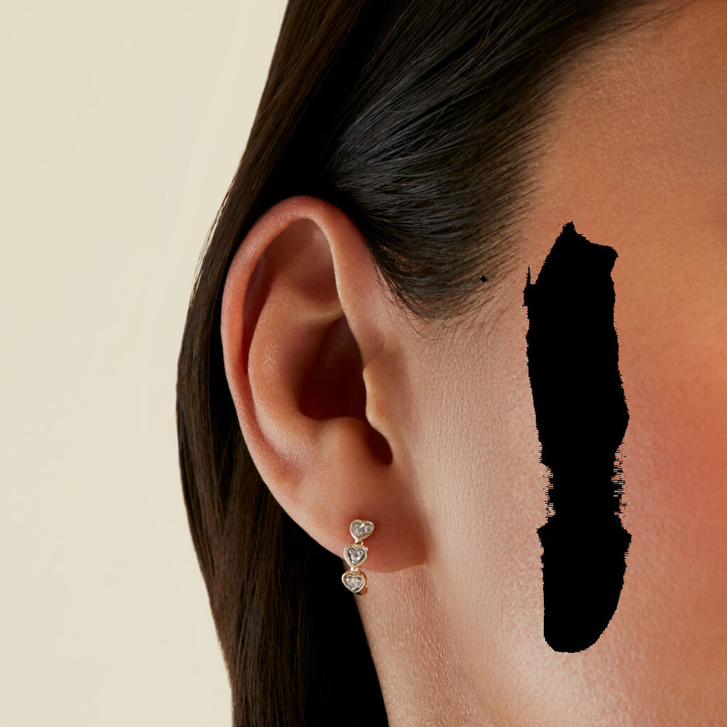 Creoles Cheri Or Jaune Oxyde De Zirconium - Boucles d'oreilles cr&eacute;oles Femme | Histoire d&rsquo;Or