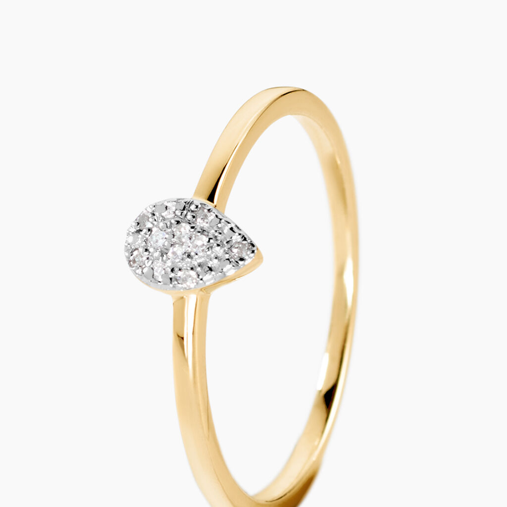 Bague Pear C Or Jaune Diamant - Bagues avec pierre Femme | Histoire d&rsquo;Or