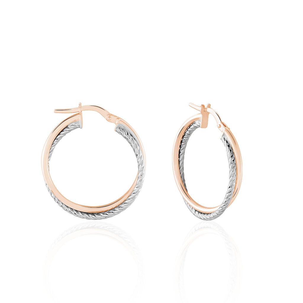 Cr&eacute;oles Maelia Or Bicolore - Boucles d'oreilles cr&eacute;oles Femme | Histoire d&rsquo;Or