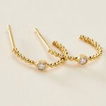 Cr&eacute;oles Pearly Effect Or Jaune Diamant - Boucles d'oreilles cr&eacute;oles Femme | Histoire d&rsquo;Or
