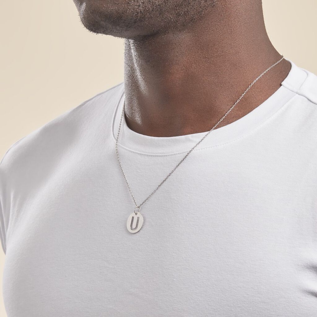 Pendentif Elio U Argent Blanc - Pendentifs Famille | Histoire d’Or