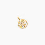 Pendentif Jeptha Argent Dor&eacute; A L'Or 750/1000 Perle De Culture Oxyde De Zirconium - Pendentifs Femme | Histoire d&rsquo;Or