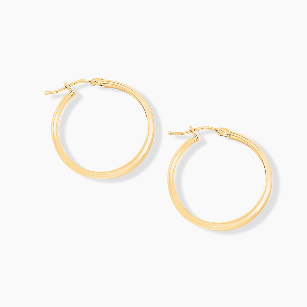 Cr&eacute;oles Shalana Lisses Demi Jonc Or Jaune - Boucles d'oreilles cr&eacute;oles Femme | Histoire d&rsquo;Or