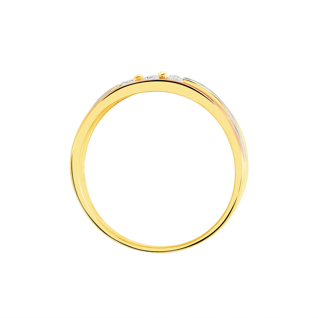 Bague Troyen Or Tricolore Diamant - Bagues avec pierre Femme | Histoire d’Or
