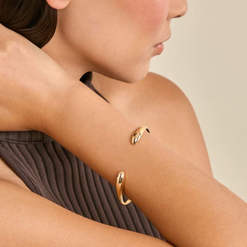 Bracelet Jonc Classic Bold Plaqu&eacute; Or Jaune - Bracelets joncs Femme | Histoire d&rsquo;Or